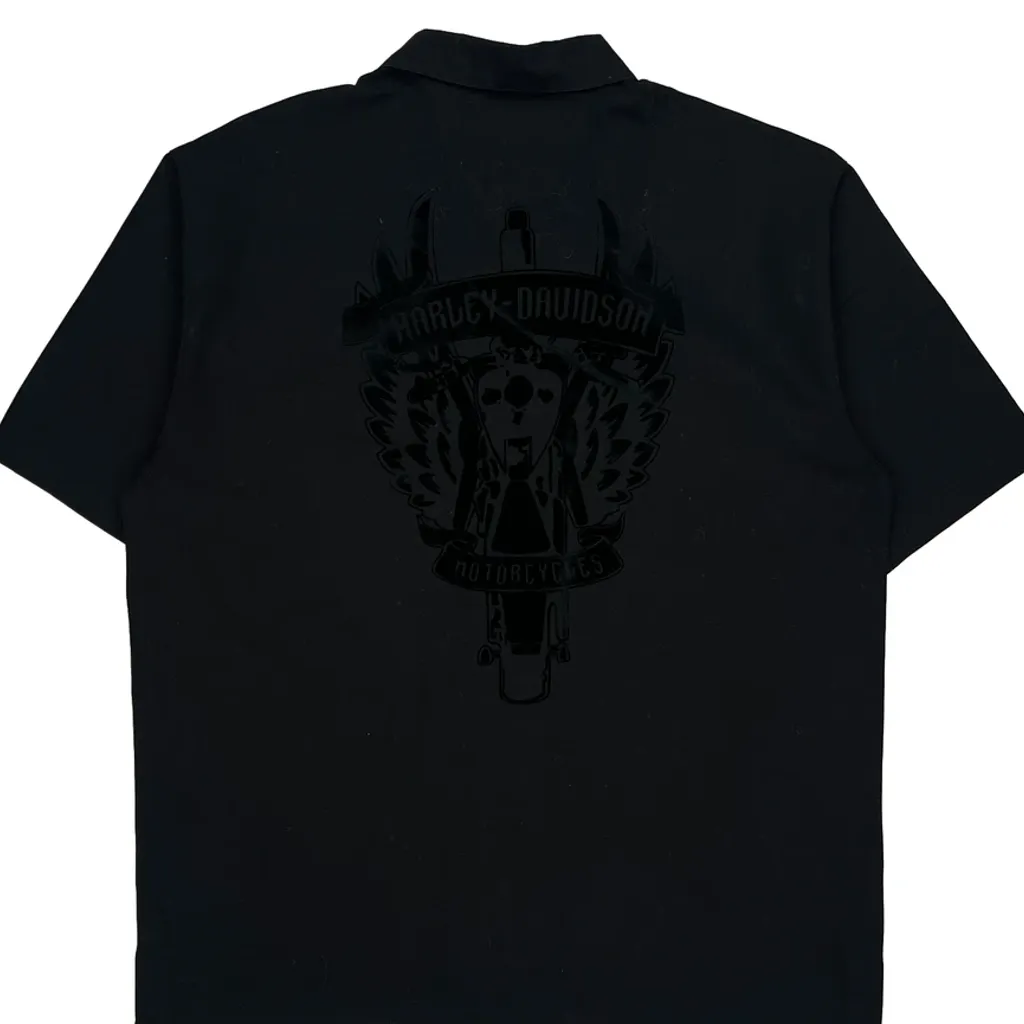 Motorcycles Harley Davidson Graphic Short Sleeve Shirt - Large Black Cotton - Image 6