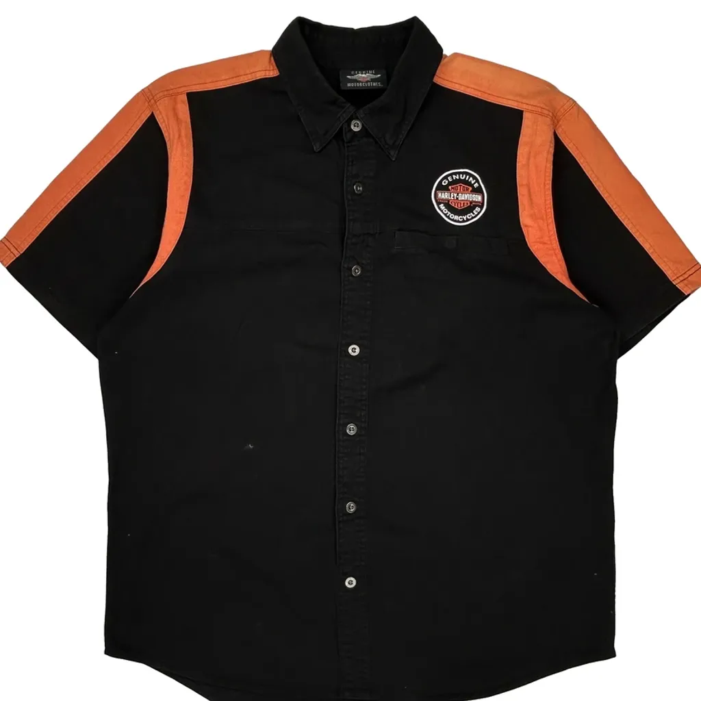 Motorcycles Harley Davidson Graphic Short Sleeve Shirt - XL Black Cotton - Image 5