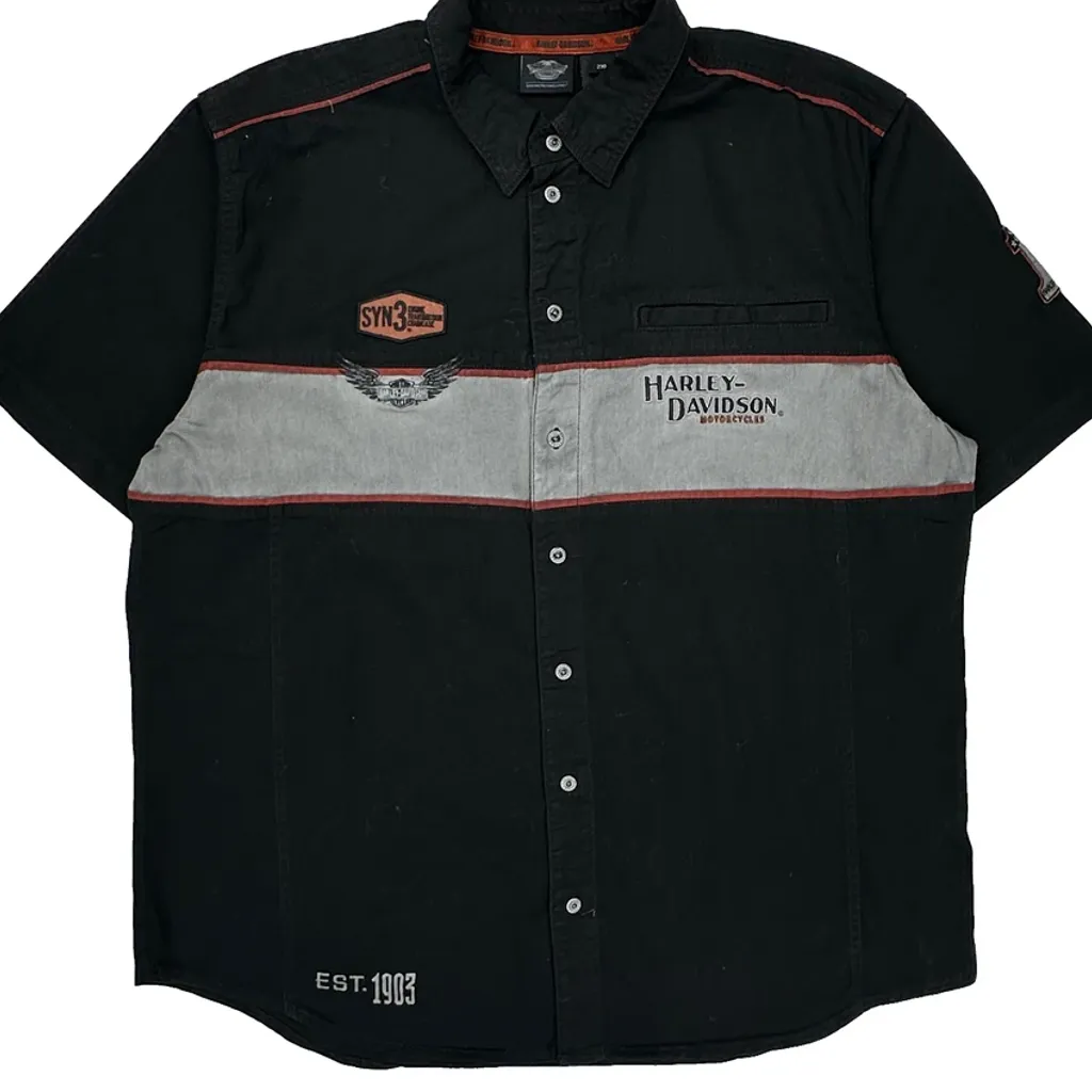 Motorcycles Harley Davidson Graphic Short Sleeve Shirt - 2XL Black Cotton - Image 5