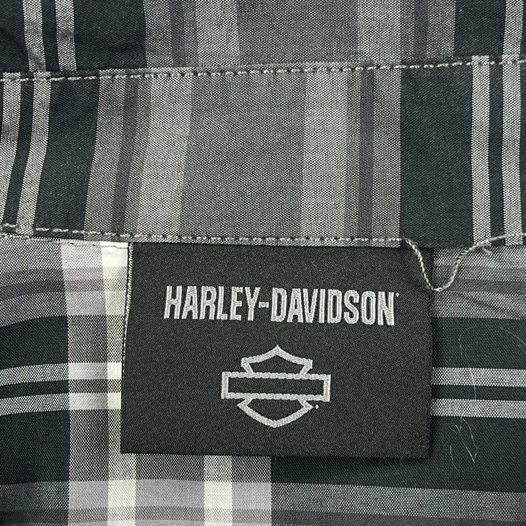 Motorcycles Harley Davidson Checked Short Sleeve Shirt - 2XL Black Cotton - Image 4