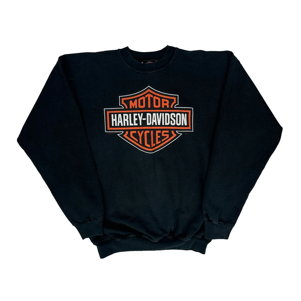 Motorcycles Harley Davidson Graphic Sweatshirt - Medium Black Cotton Blend