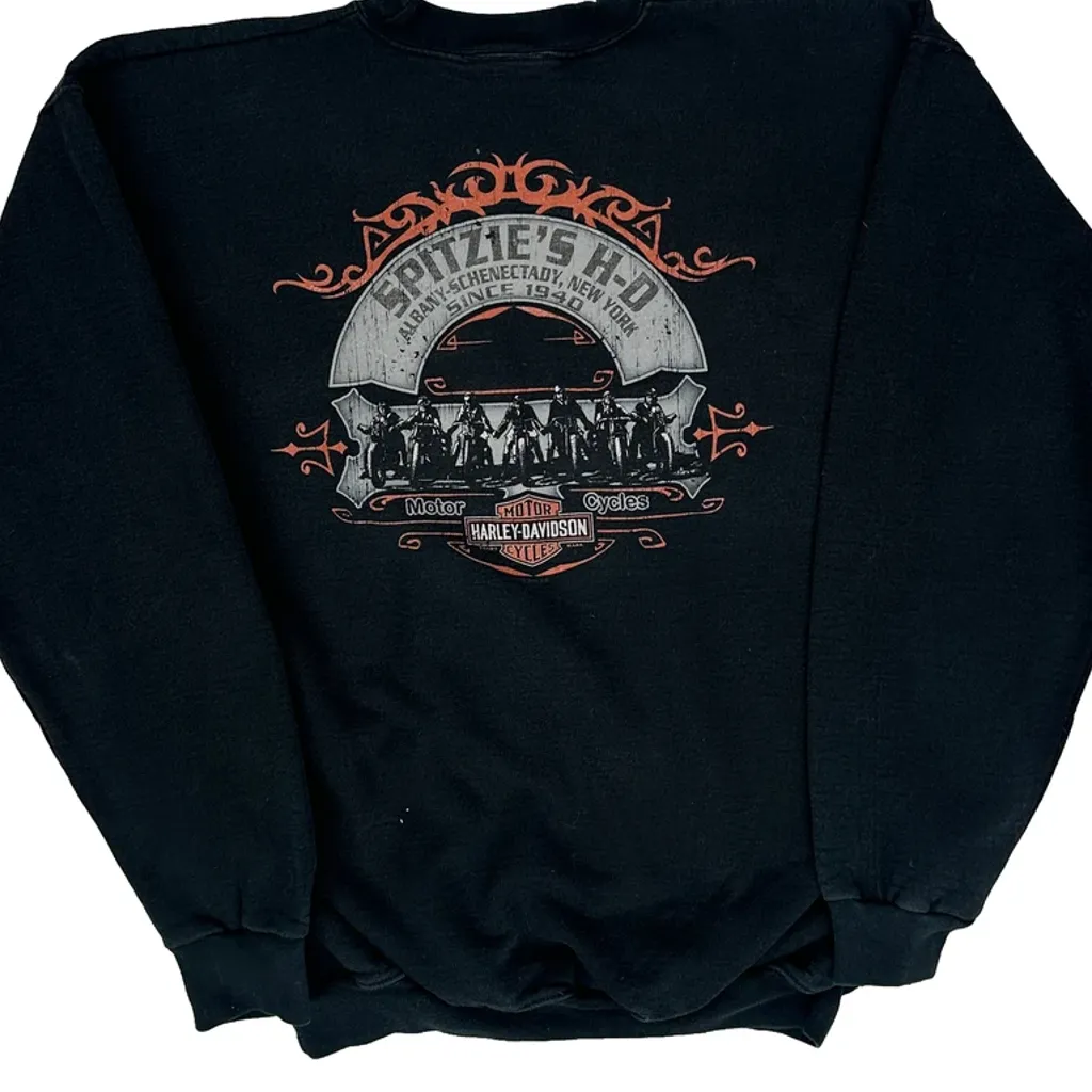 Motorcycles Harley Davidson Graphic Sweatshirt - Medium Black Cotton Blend - Image 6