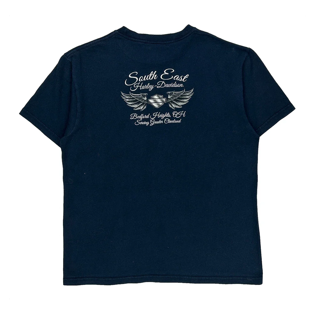 Motorcycles Harley Davidson Graphic T-Shirt - Large Black Cotton - Image 2