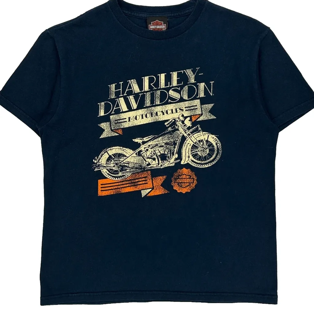 Motorcycles Harley Davidson Graphic T-Shirt - Large Black Cotton - Image 5