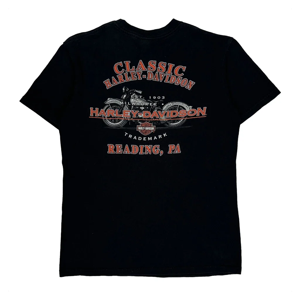 Motorcycles Harley Davidson Graphic T-Shirt - Medium Black Cotton - Image 2