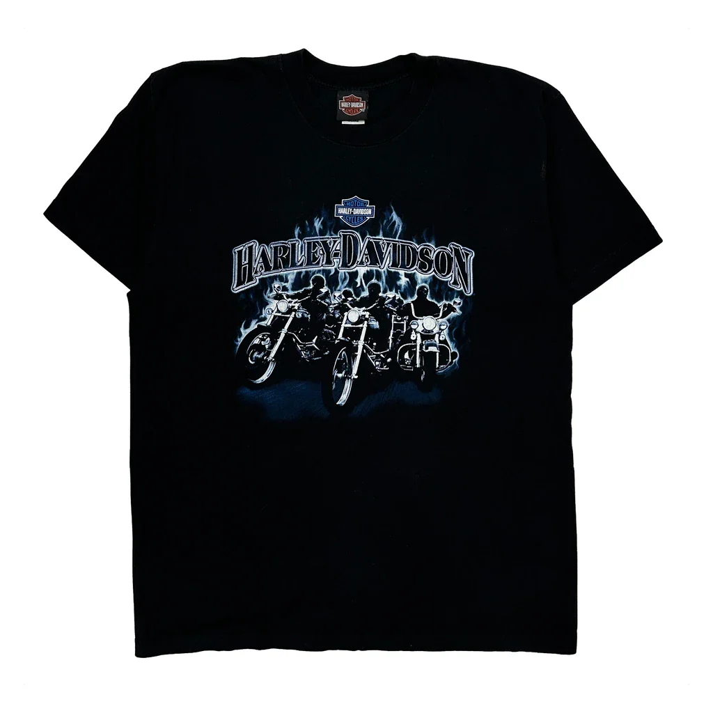 Motorcycles Harley Davidson Graphic T-Shirt - XL Black Cotton