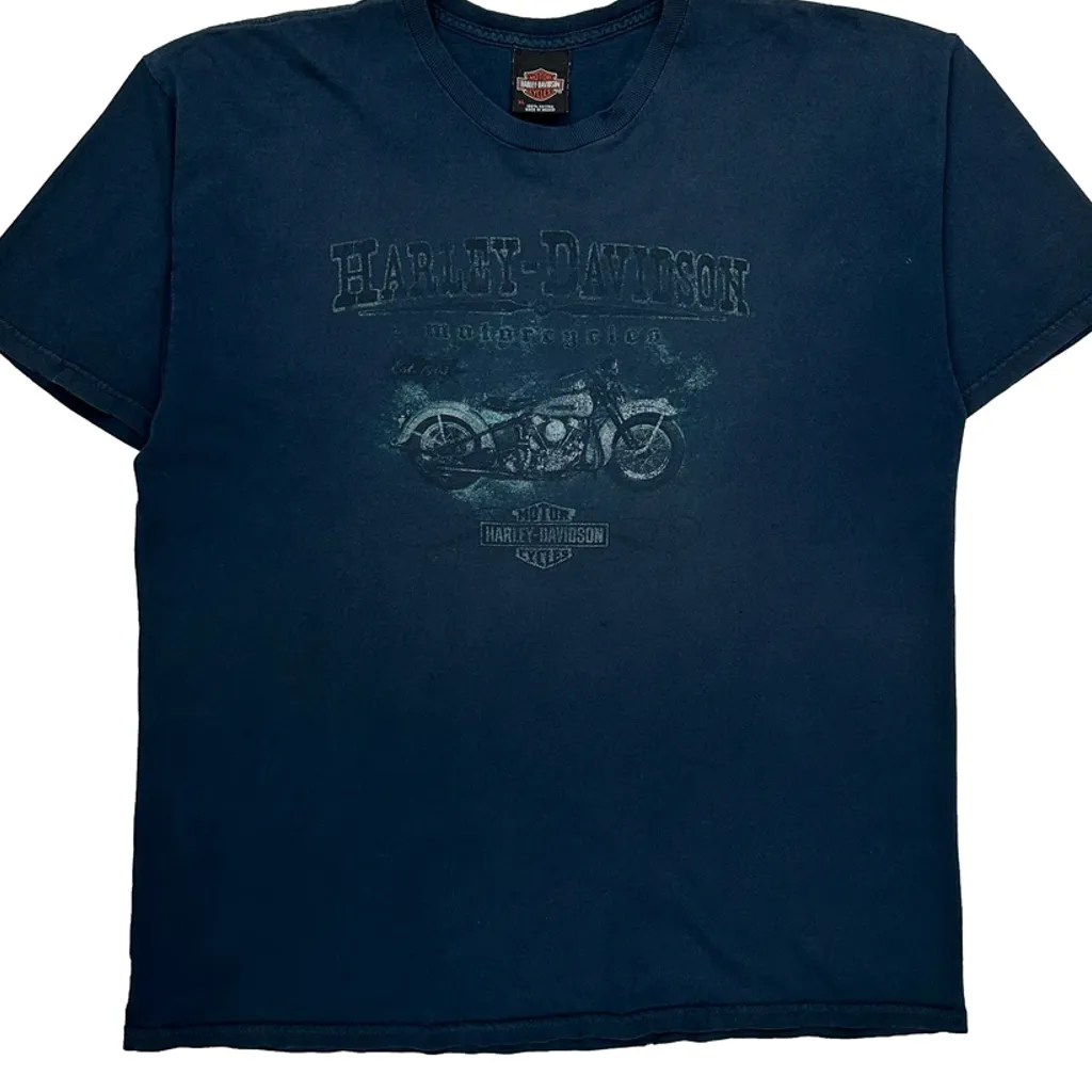 Motorcycles Harley Davidson Graphic T-Shirt - XL Blue Cotton - Image 4