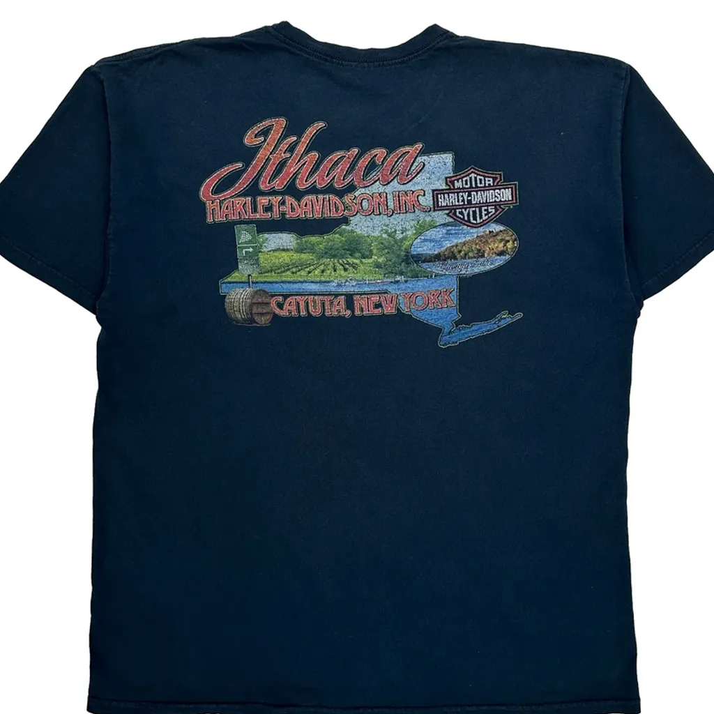 Motorcycles Harley Davidson Graphic T-Shirt - XL Blue Cotton - Image 7