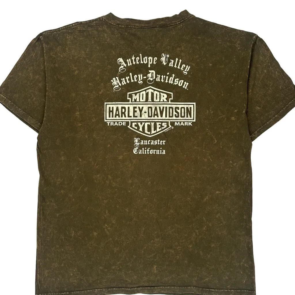 Motorcycles Harley Davidson Graphic T-Shirt - Large Green Cotton - Image 7