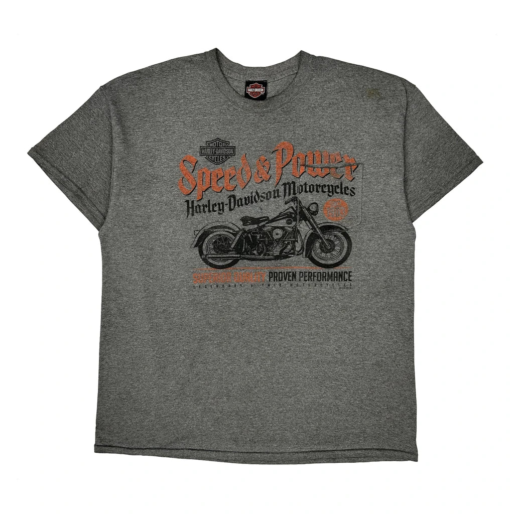 Motorcycles Harley Davidson Graphic T-Shirt - XL Grey Cotton