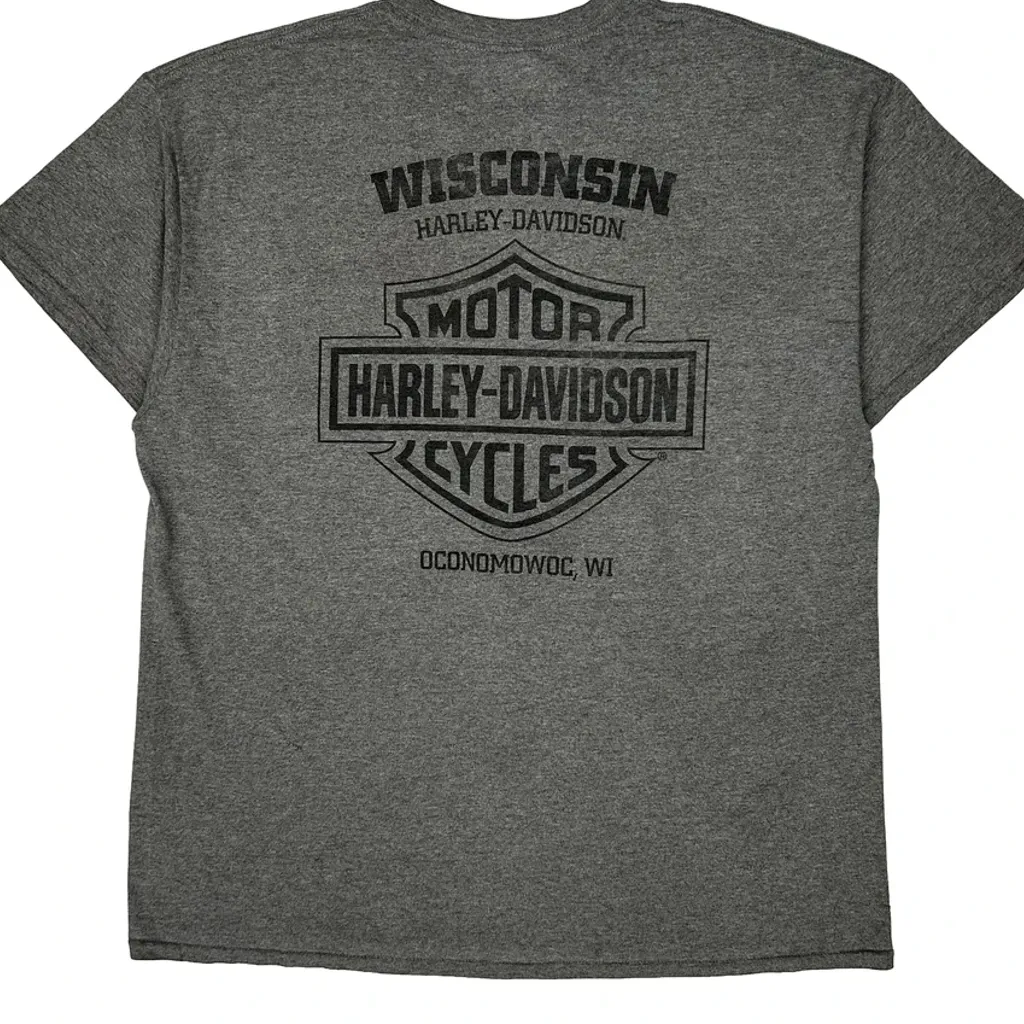 Motorcycles Harley Davidson Graphic T-Shirt - XL Grey Cotton - Image 6