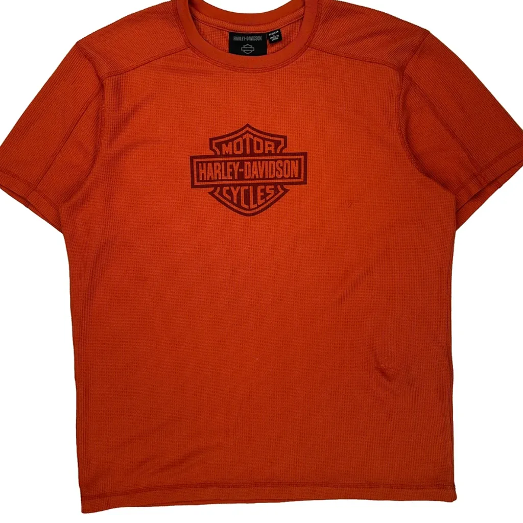 Motorcycles Harley Davidson T-Shirt - Large Orange Polyester - Image 5