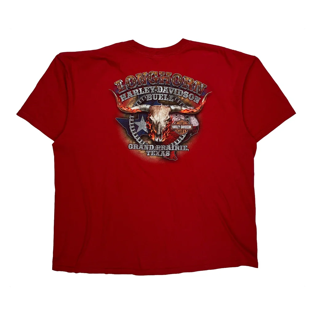 Motorcycles Harley Davidson Graphic T-Shirt - 2XL Red Cotton - Image 2