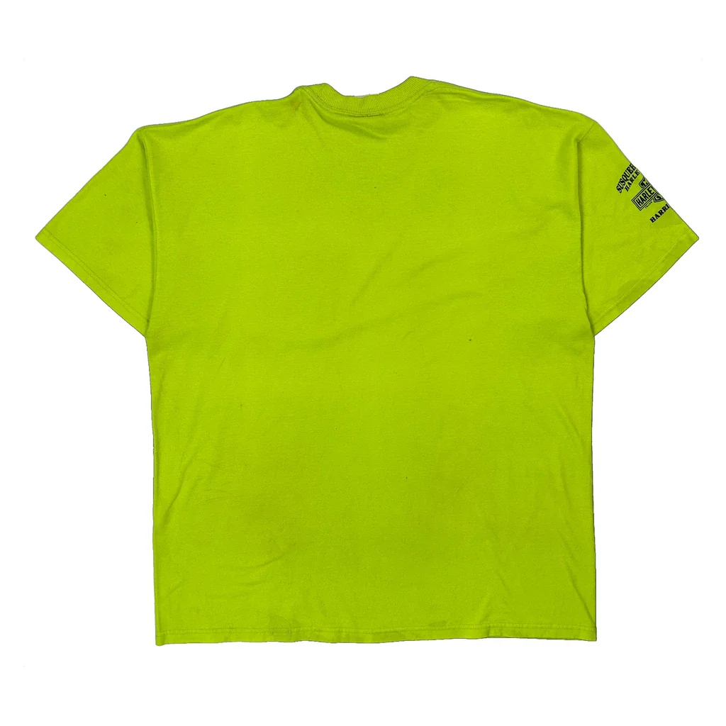 Motorcycles Harley Davidson Graphic T-Shirt - XL Yellow Cotton Blend
