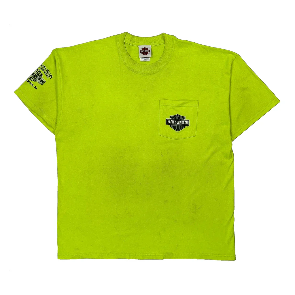 Motorcycles Harley Davidson Graphic T-Shirt - XL Yellow Cotton Blend - Image 2