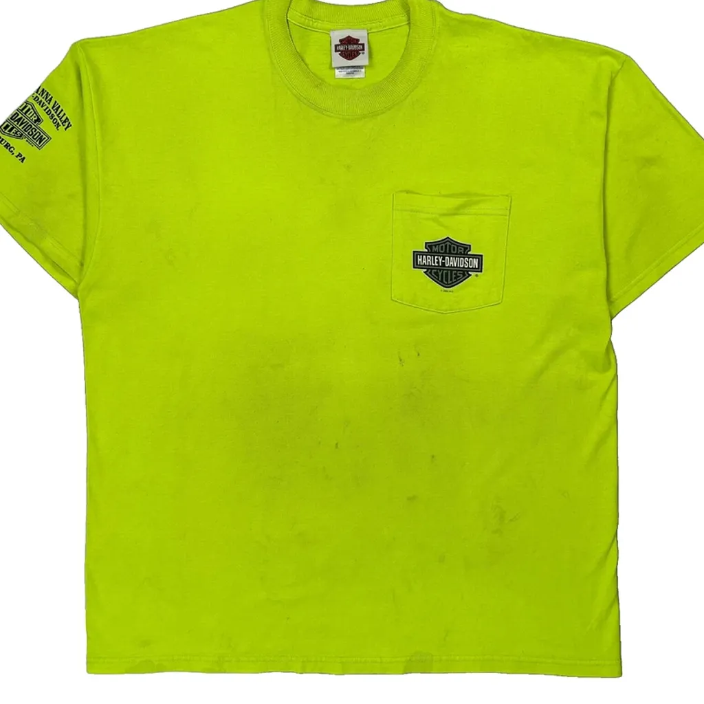 Motorcycles Harley Davidson Graphic T-Shirt - XL Yellow Cotton Blend - Image 6