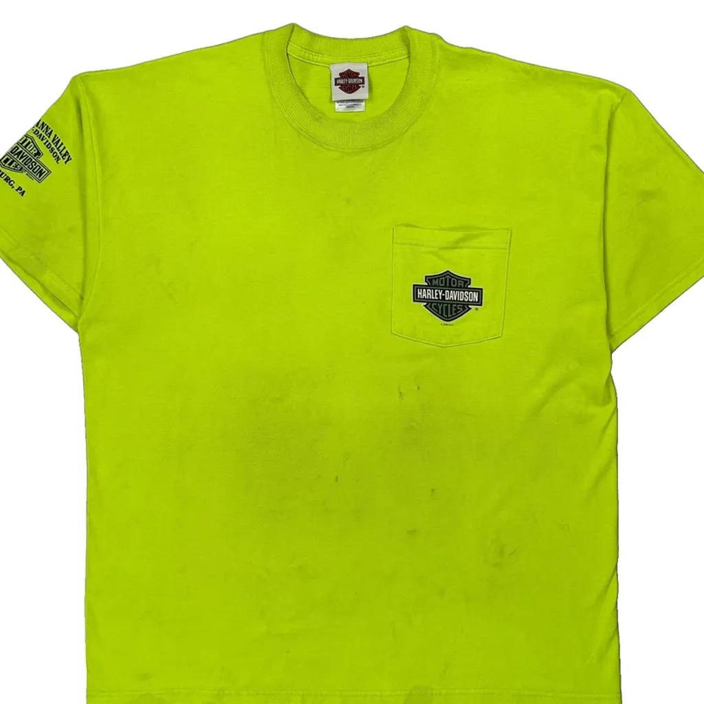 Motorcycles Harley Davidson Graphic T-Shirt - XL Yellow Cotton Blend - Image 7