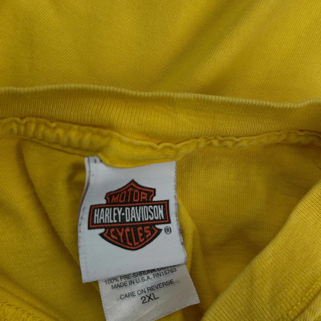 Motorcycles Harley Davidson Graphic T-Shirt - 2XL Yellow Cotton - Image 3