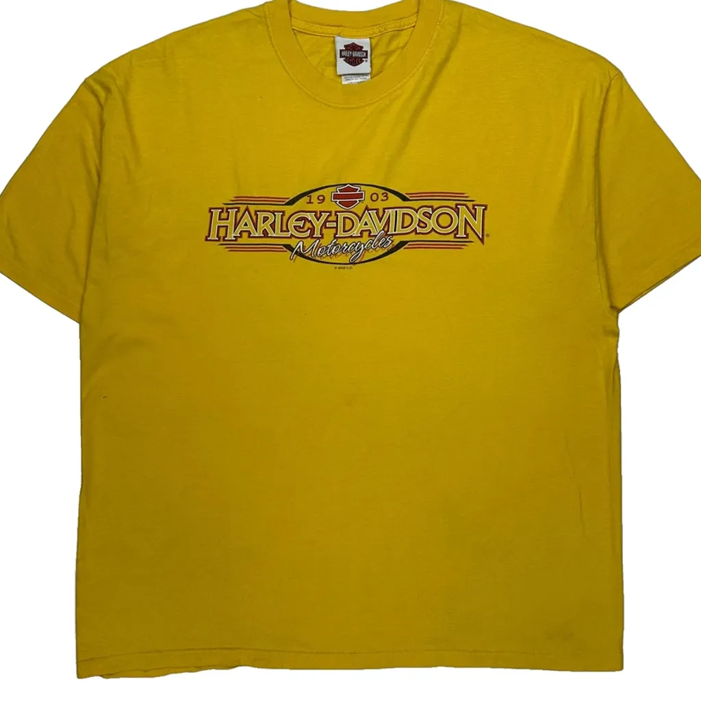 Motorcycles Harley Davidson Graphic T-Shirt - 2XL Yellow Cotton - Image 4