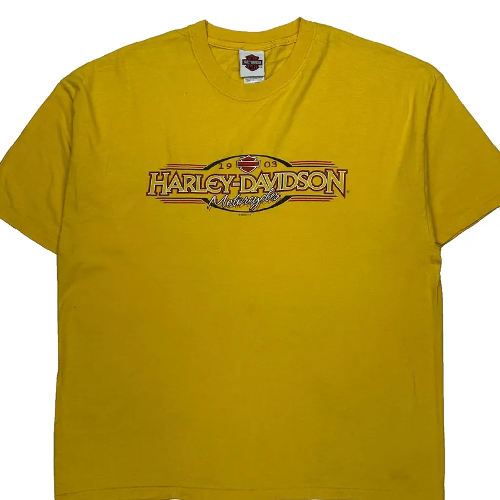 Motorcycles Harley Davidson Graphic T-Shirt - 2XL Yellow Cotton - Image 5