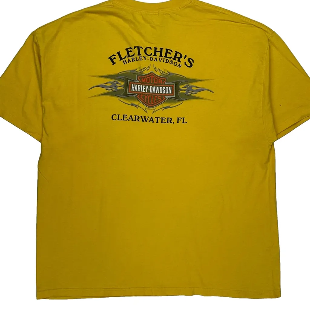 Motorcycles Harley Davidson Graphic T-Shirt - 2XL Yellow Cotton - Image 6