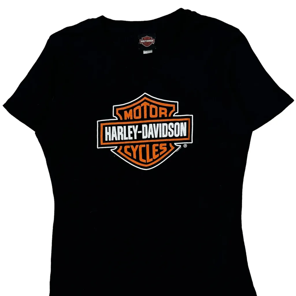 Motorcycles Harley Davidson Graphic T-Shirt - Large Black Cotton - Image 4