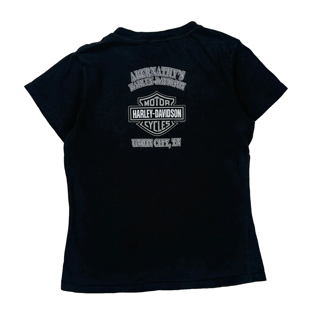 Motorcycles Harley Davidson Studded T-Shirt - Large Black Cotton - Image 2