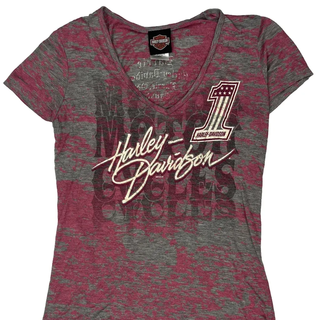 Motorcycles Harley Davidson Graphic T-Shirt - Medium Grey Cotton - Image 4