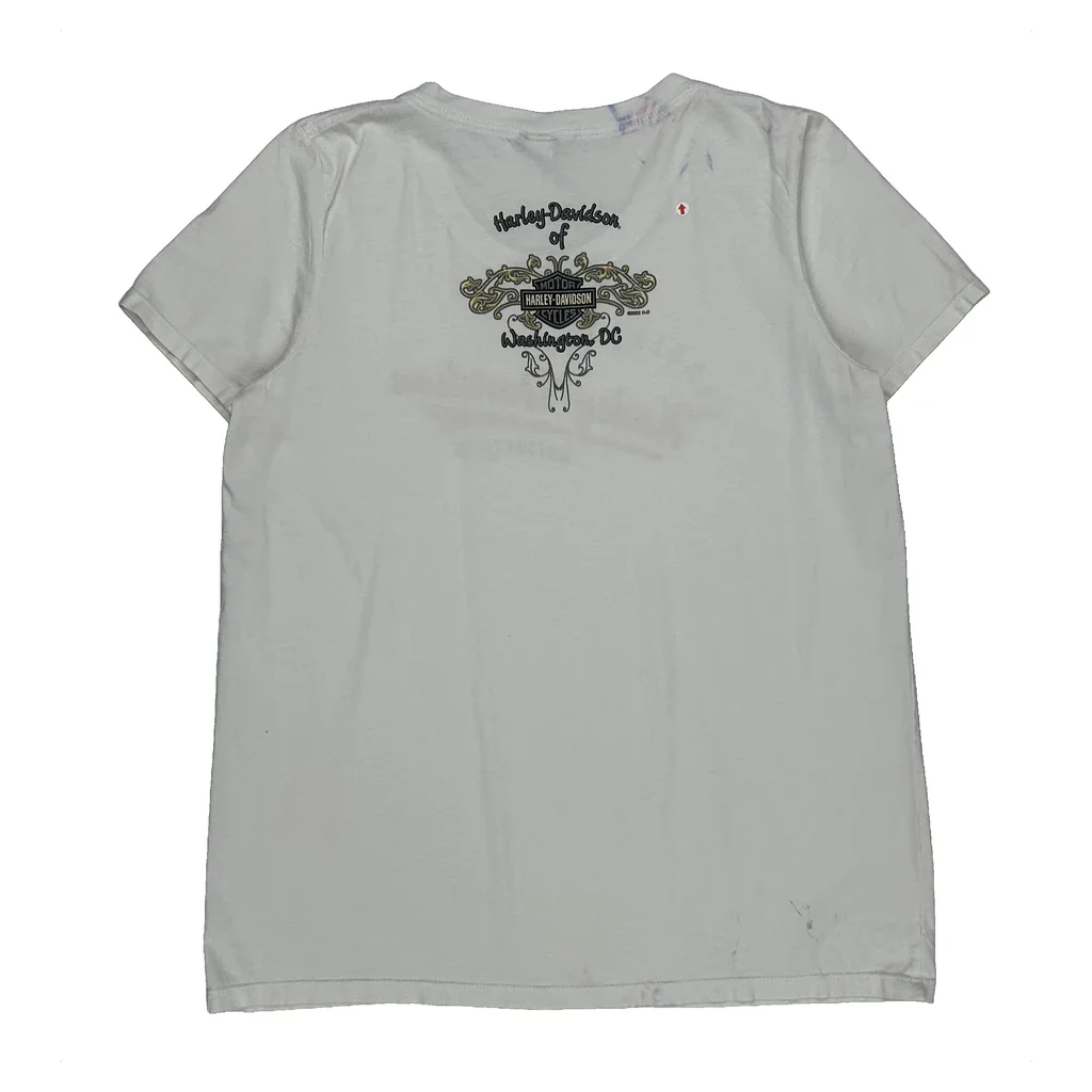 Motorcycles Harley Davidson Graphic T-Shirt - XL White Cotton - Image 2