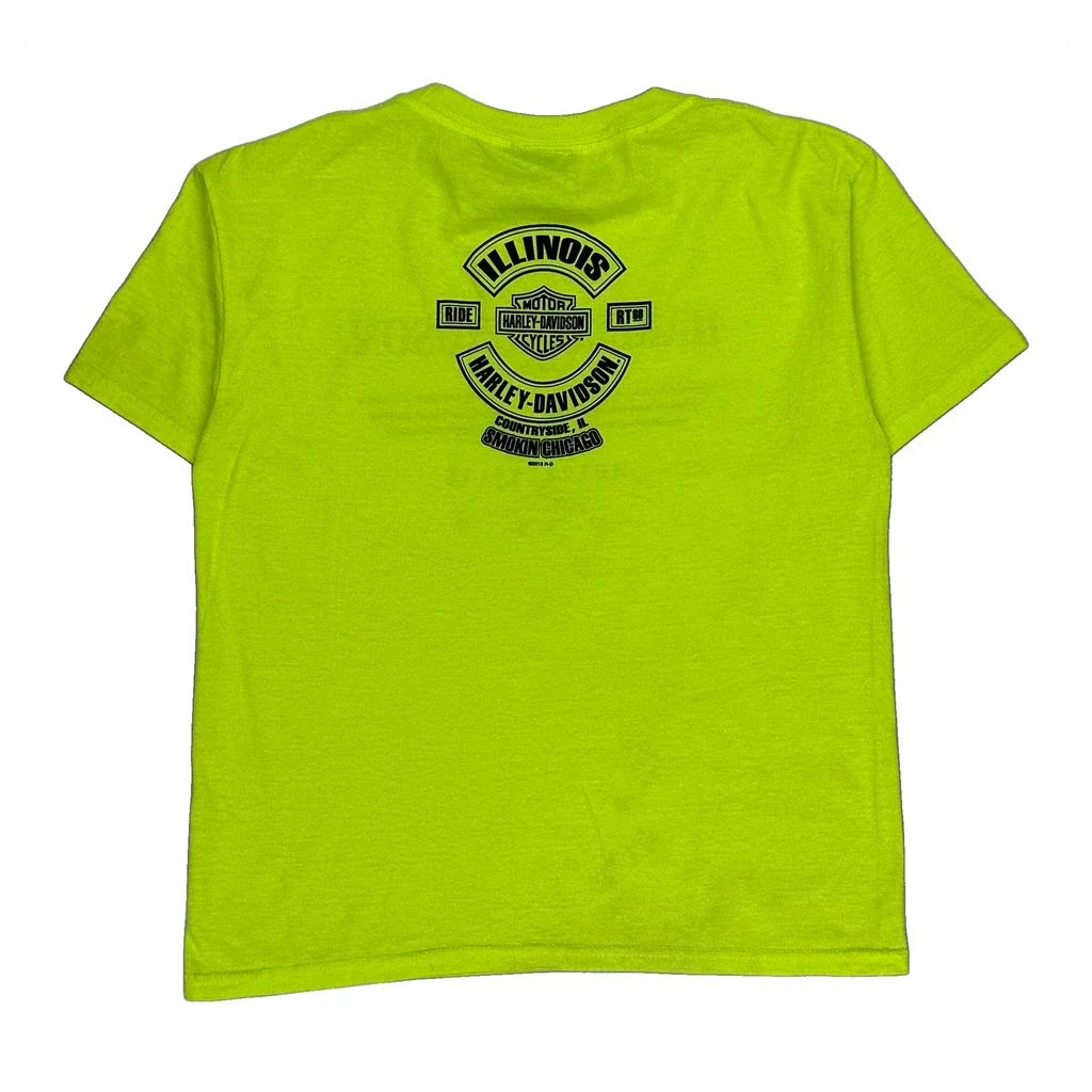 Motorcycles Harley Davidson Graphic T-Shirt - Small Yellow Cotton - Image 2