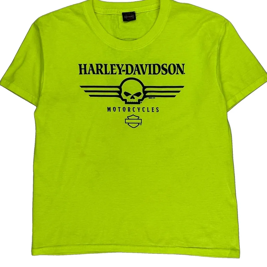 Motorcycles Harley Davidson Graphic T-Shirt - Small Yellow Cotton - Image 5