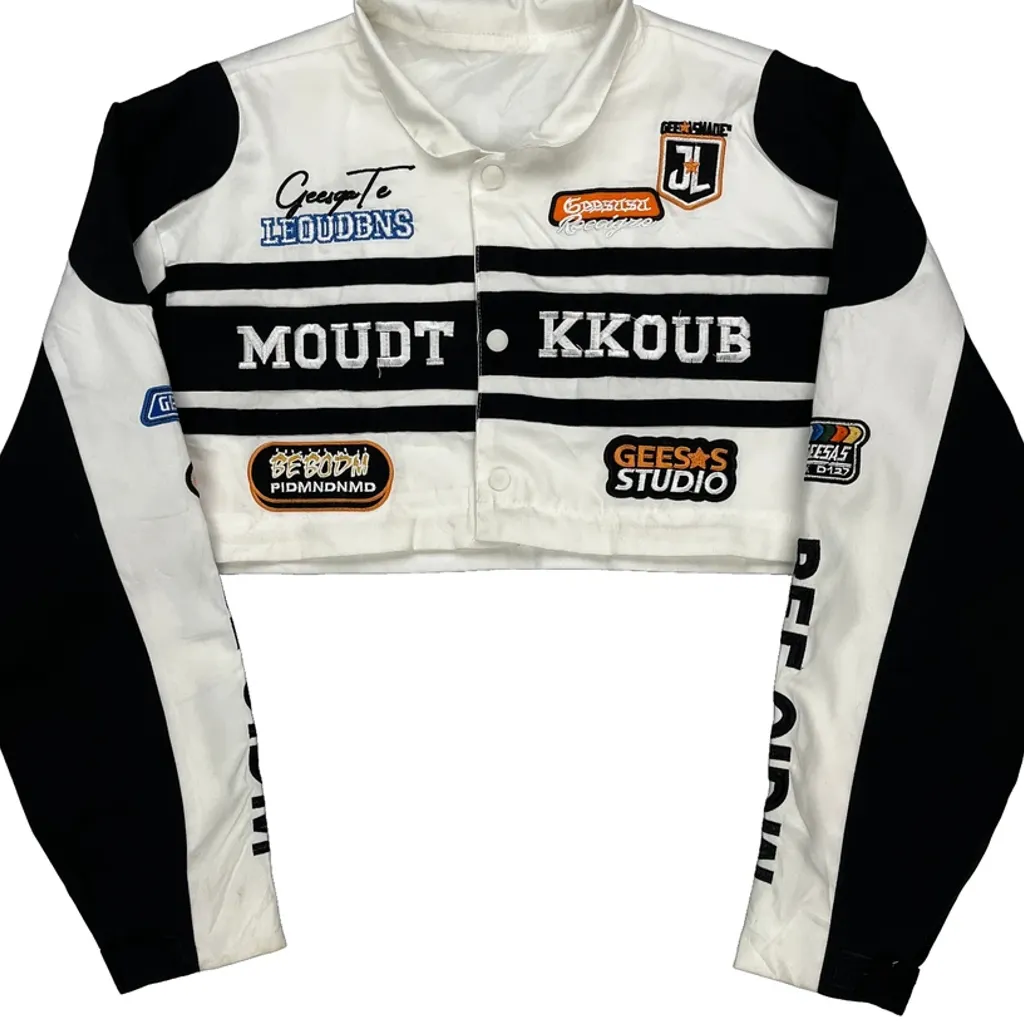 Moudt Kkoub Nascar Graphic Cropped Jacket - XL Black Polyester - Image 4