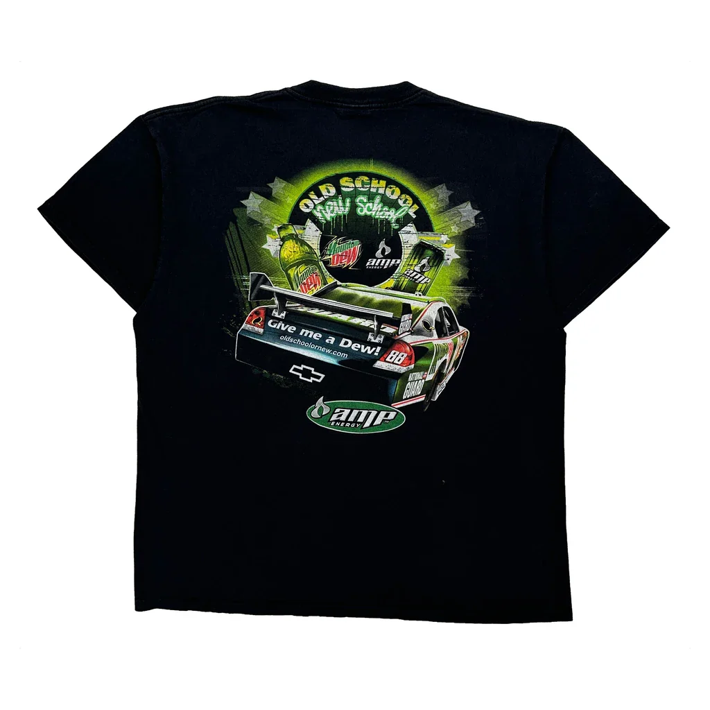 Mountain Dew Delta Nascar T-Shirt - Large Black Cotton - Image 2