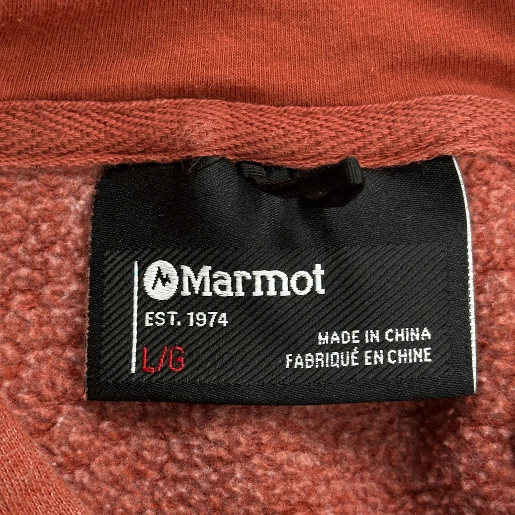 Mountain Graphic Marmot Hoodie - Large Red Cotton Blend - Image 3