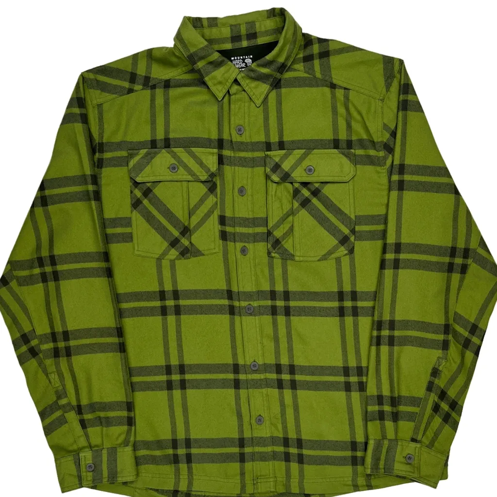 Mountain Hard Wear Checked Flannel Shirt - XL Green Cotton - Image 4