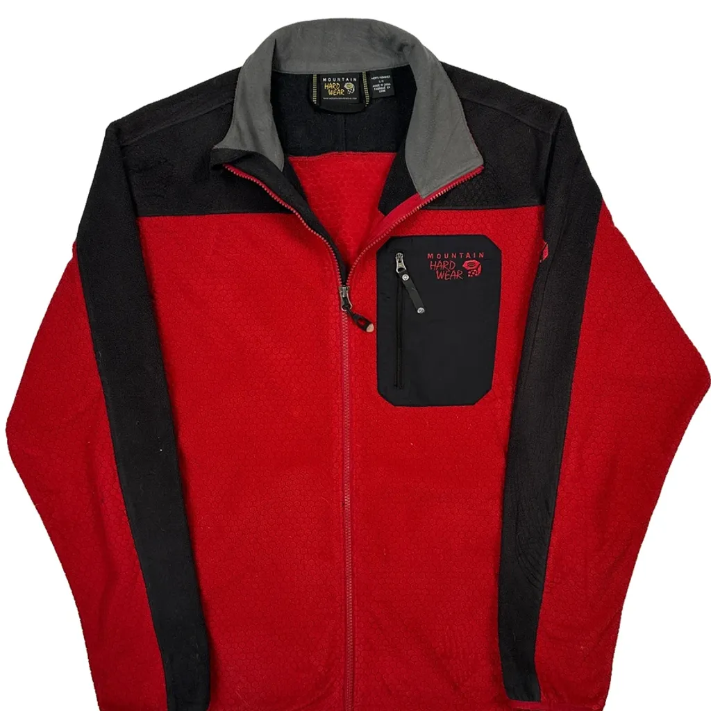 Mountain Hard Wear Fleece Jacket - Large Red Polyester - Image 5
