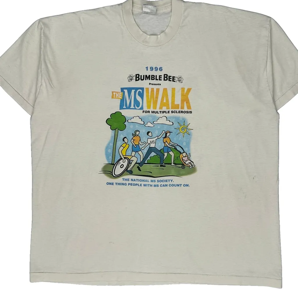 Ms Walk 1996 Fruit Of The Loom Graphic T-Shirt - 2XL White Cotton - Image 4