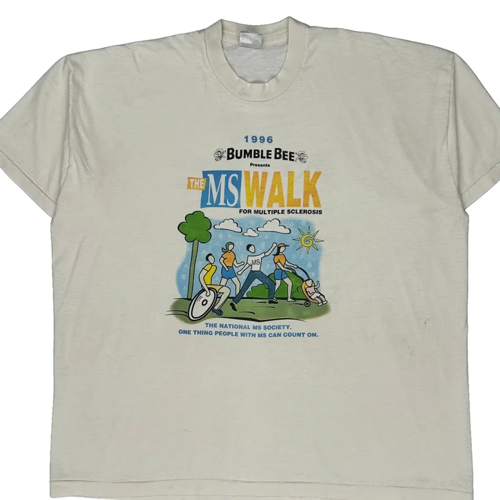 Ms Walk 1996 Fruit Of The Loom Graphic T-Shirt - 2XL White Cotton - Image 5