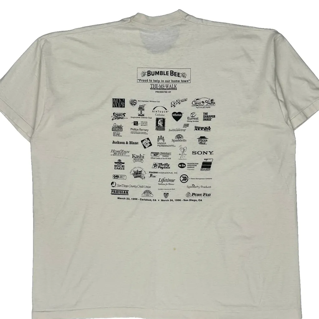 Ms Walk 1996 Fruit Of The Loom Graphic T-Shirt - 2XL White Cotton - Image 6