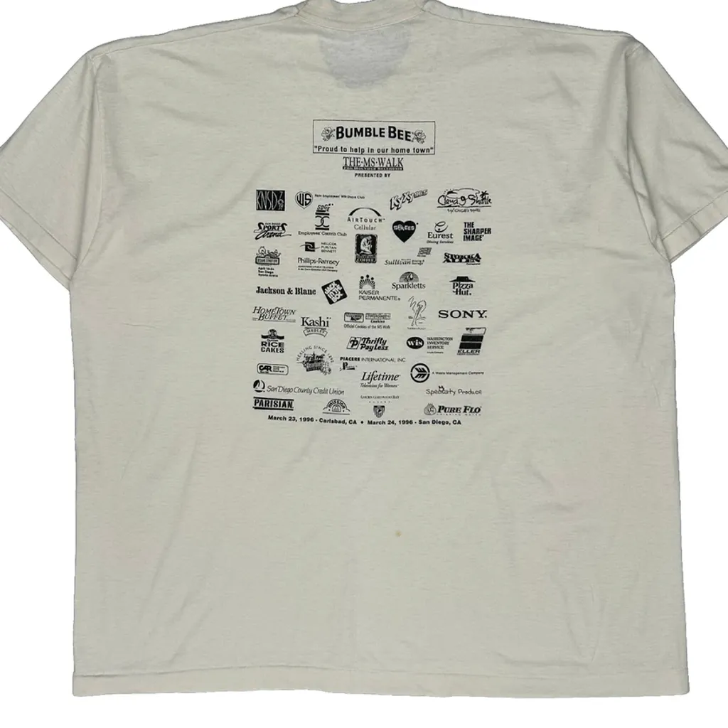 Ms Walk 1996 Fruit Of The Loom Graphic T-Shirt - 2XL White Cotton - Image 7