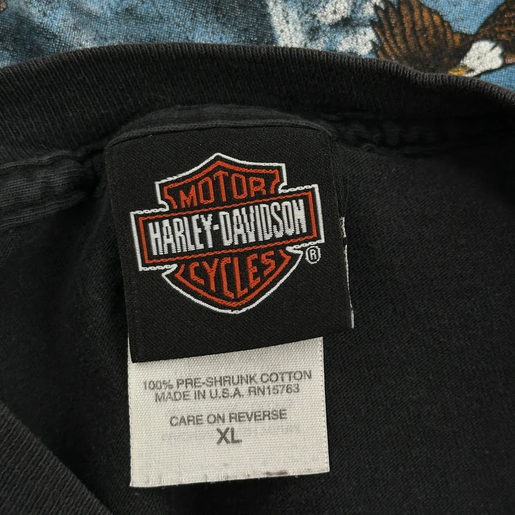 Mt. Mckinley Denali Park Alaska Harley Davidson Graphic T-Shirt - XL Black Cotton - Image 3