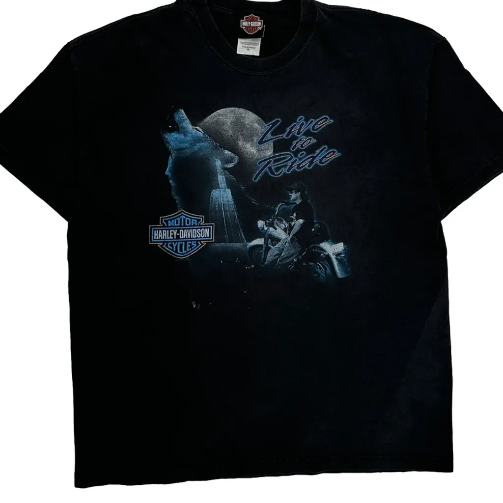 Mt. Mckinley Denali Park Alaska Harley Davidson Graphic T-Shirt - XL Black Cotton - Image 4