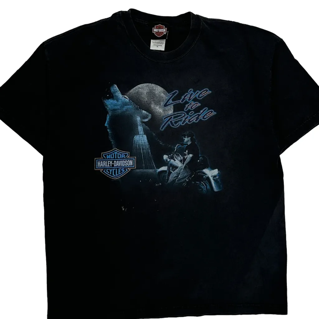 Mt. Mckinley Denali Park Alaska Harley Davidson Graphic T-Shirt - XL Black Cotton - Image 5
