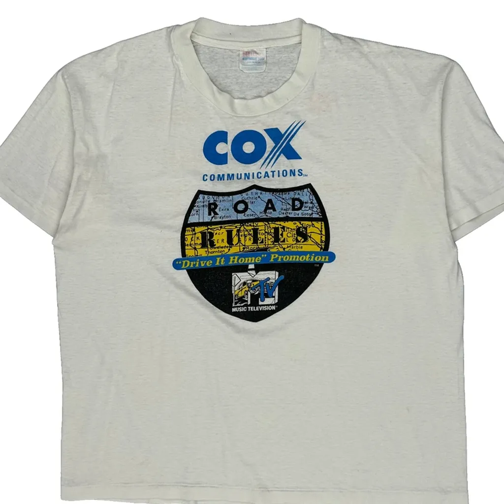 Mtv Hanes Graphic T-Shirt - XL White Cotton Blend - Image 5