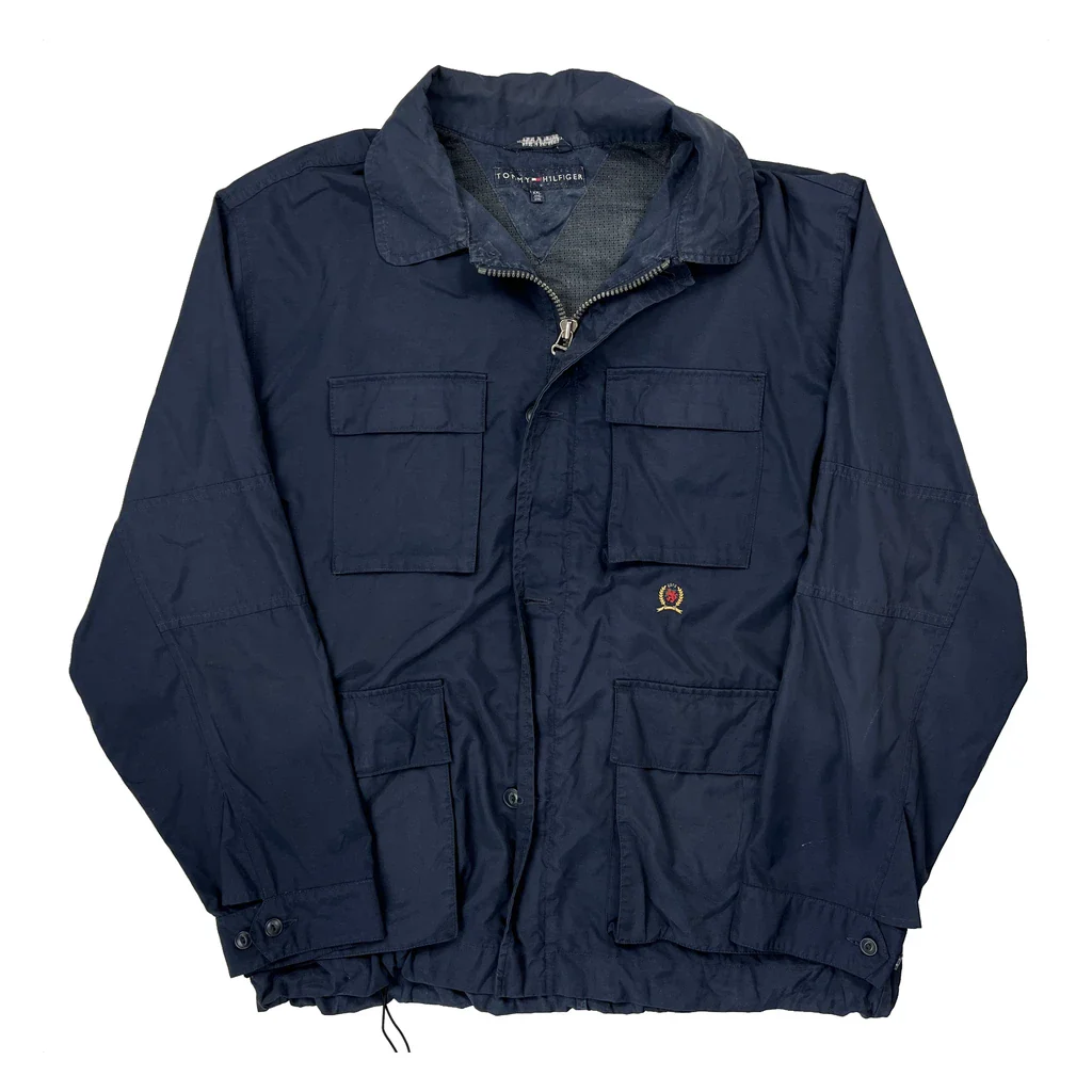 Multi Pocket Tommy Hilfiger Utility Jacket - 2XL Navy Polyester