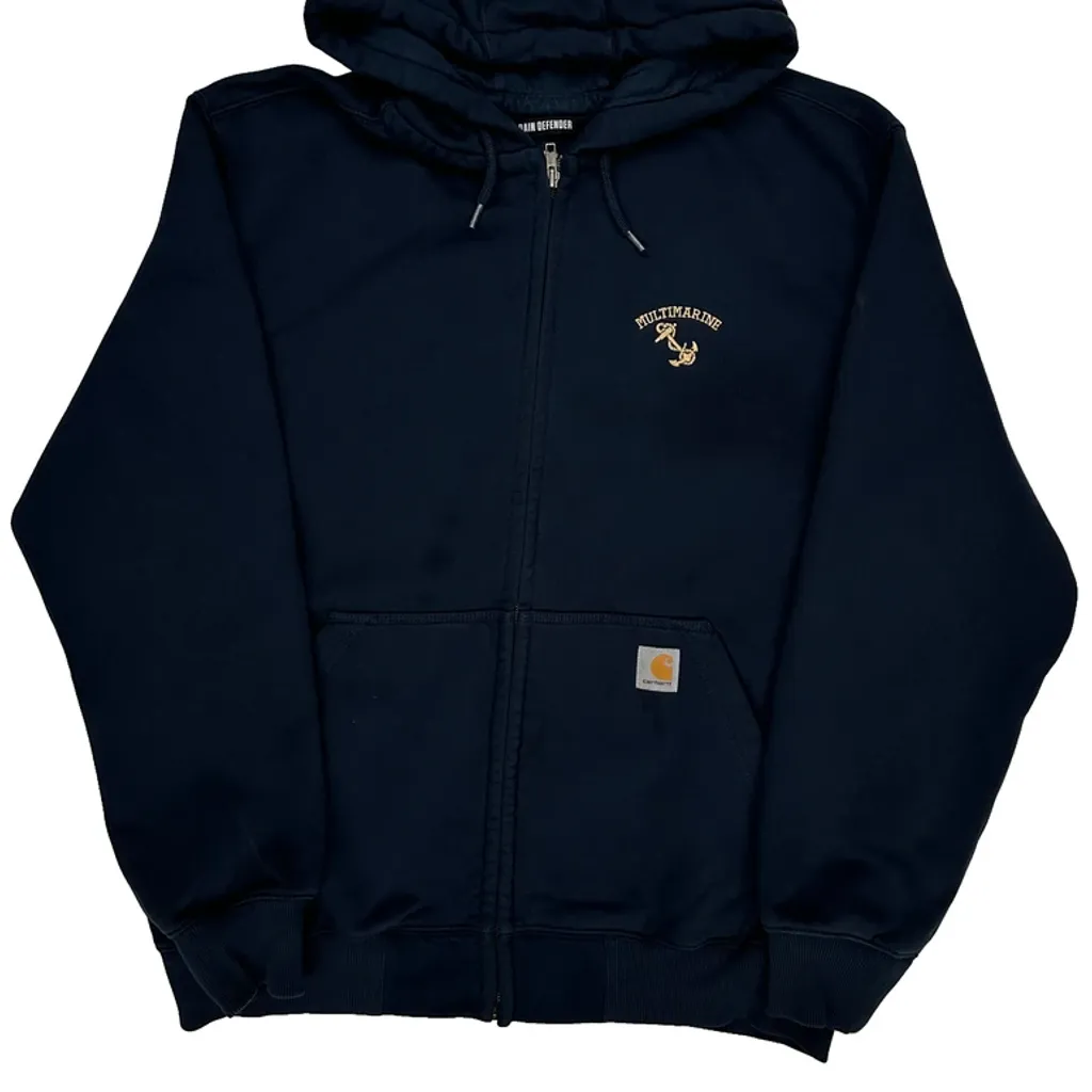 Multihardcore Embroidery Carhartt Hoodie - XL Navy Cotton Blend - Image 4