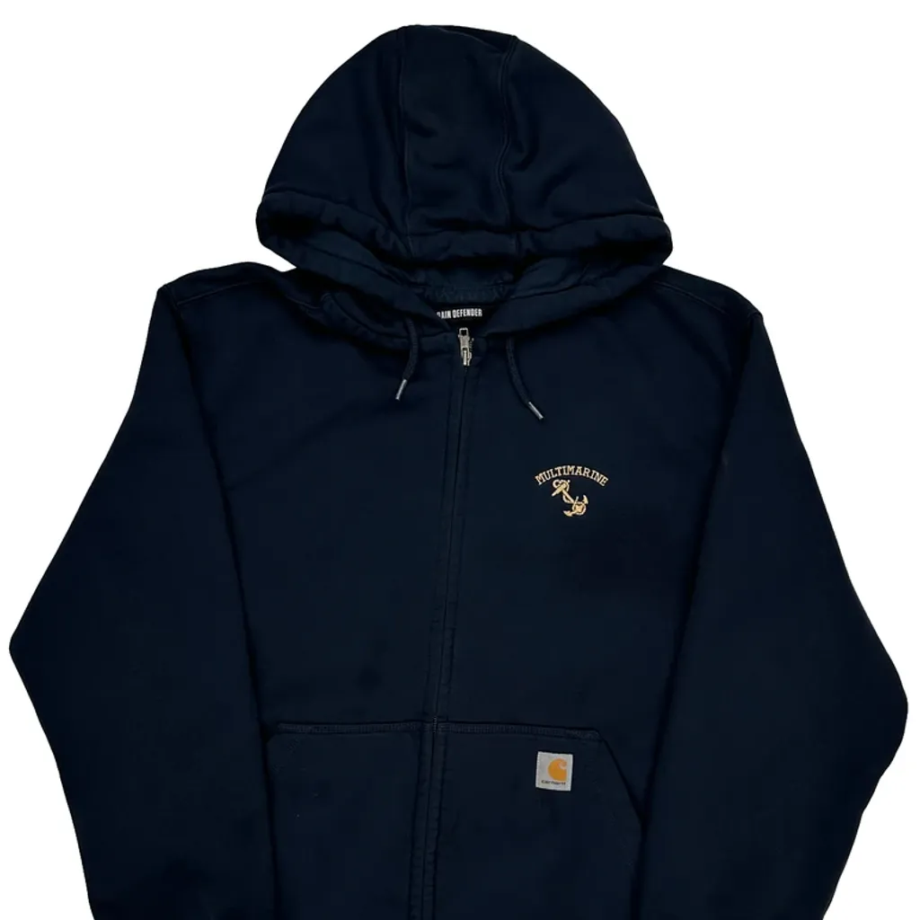 Multihardcore Embroidery Carhartt Hoodie - XL Navy Cotton Blend - Image 5
