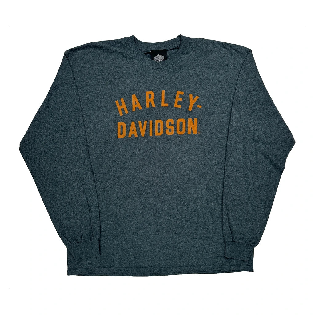 Museum Harley Davidson Long Sleeve T-Shirt - XL Grey Cotton