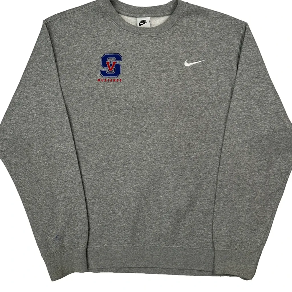 Mustangs Nike College Sweatshirt - Large Grey Cotton - Image 4