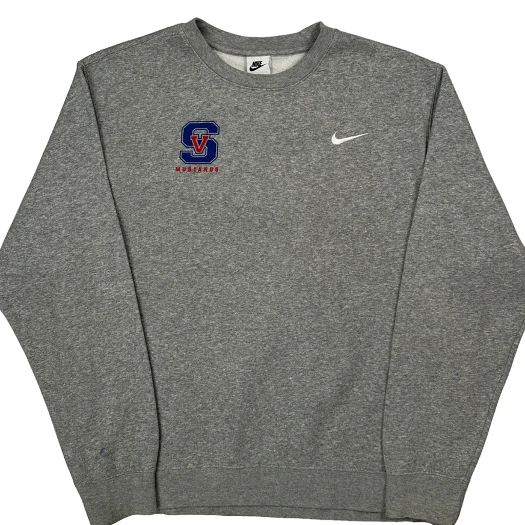 Mustangs Nike College Sweatshirt - Large Grey Cotton - Image 5